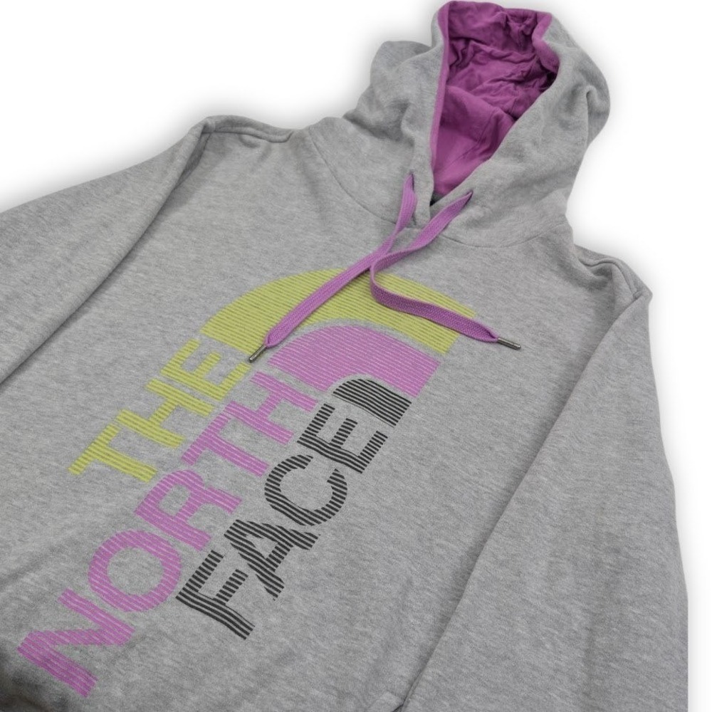 The North Face Trivert Logo Hoodie Womens XL Grey Purple Active Gorp Outdoors